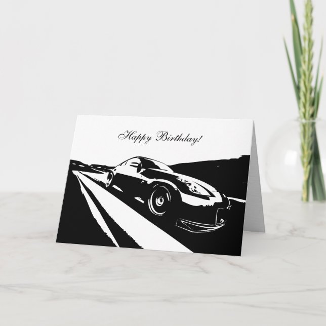 Carte d'anniversaire à thème 350Z (Devant)