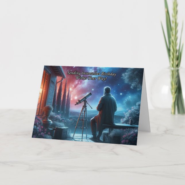 Carte d'anniversaire à thème Astronomie Céleste (Devant)