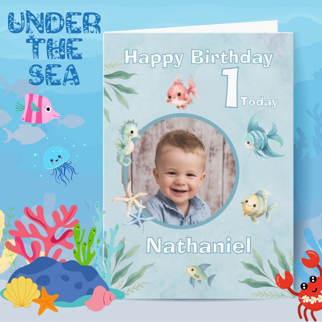 Carte d'anniversaire à thème "Une seule photo sous (Créateur téléchargé)