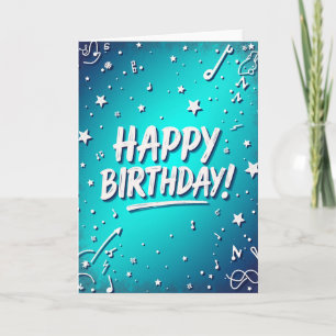 Carte d'anniversaire à trait de pinceau gras