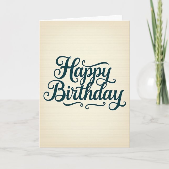 Carte d'anniversaire à typographie fluide (Devant)