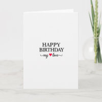 Carte d'anniversaire à typographie script amoureux