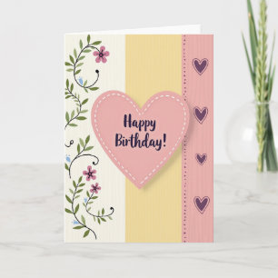 Carte d'anniversaire à vigne florale