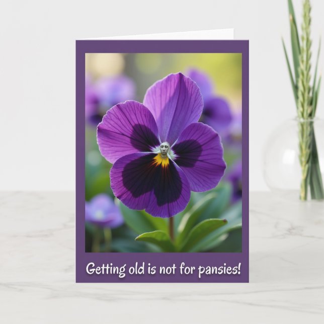 Carte d'anniversaire à visage floral (Devant)