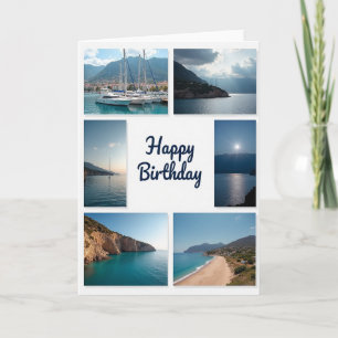 Carte d'anniversaire à vue océanique panoramique
