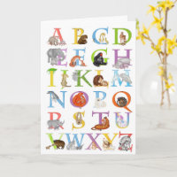 Carte d'anniversaire ABC de l'animal (version bleu