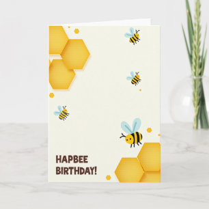 Carte d'anniversaire abeille fantaisiste