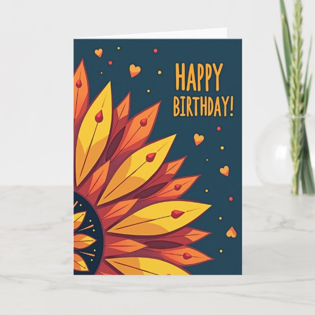 Carte d'anniversaire abstraite (Devant)