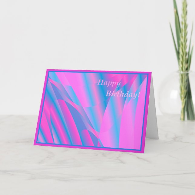 Carte d'anniversaire abstraite assez de rose et de (Devant)