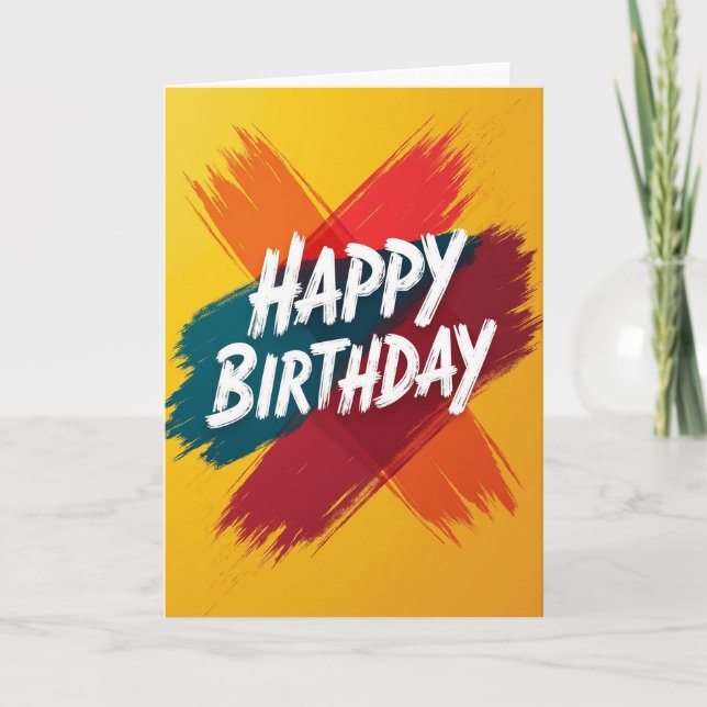 Carte d'anniversaire abstraite joyeuse (Devant)