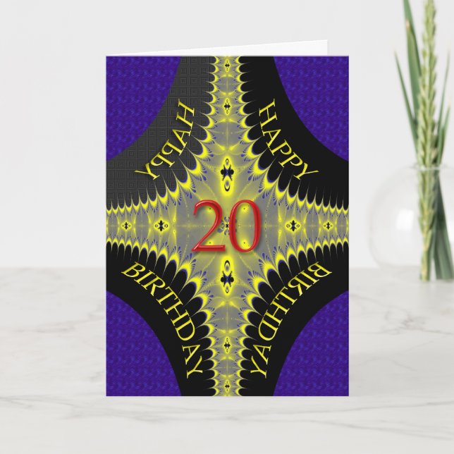 Carte d'anniversaire abstraite pour 20 ans (Devant)