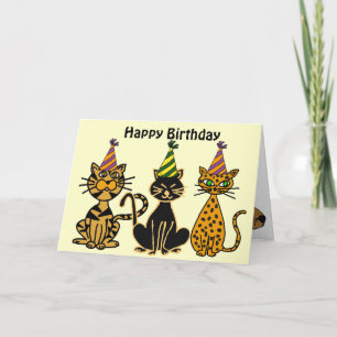 Carte d'anniversaire AC- Crazy Cats