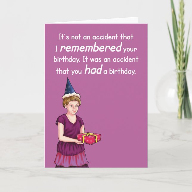 Carte d'anniversaire accidentelle. (Devant)