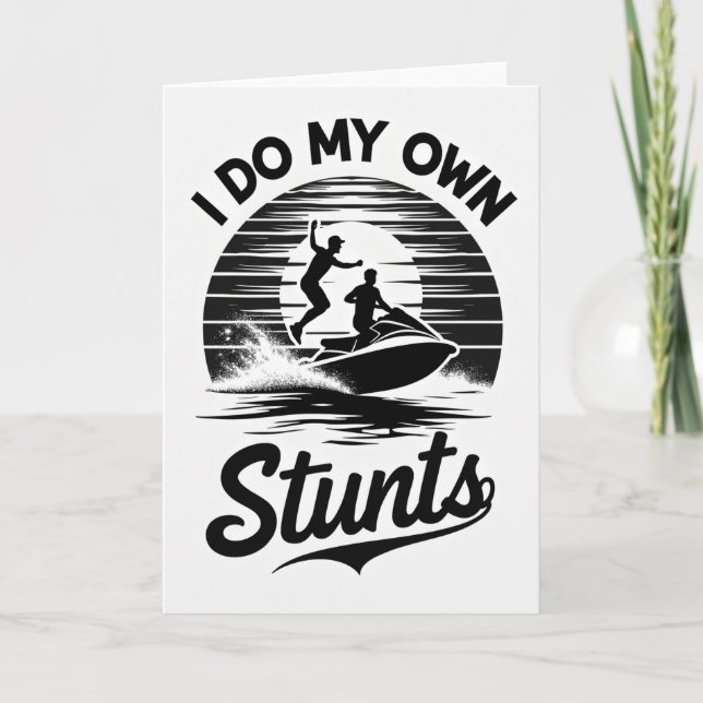 Carte d'anniversaire Action Jet Ski Saut (Devant)