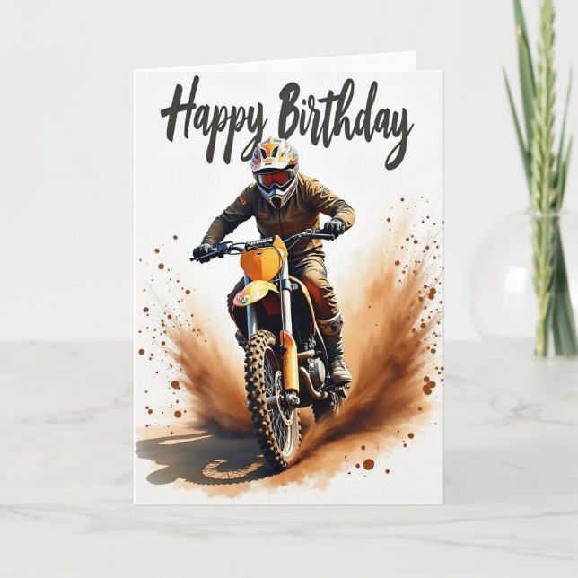 Carte d'anniversaire Action Off Road (Devant)