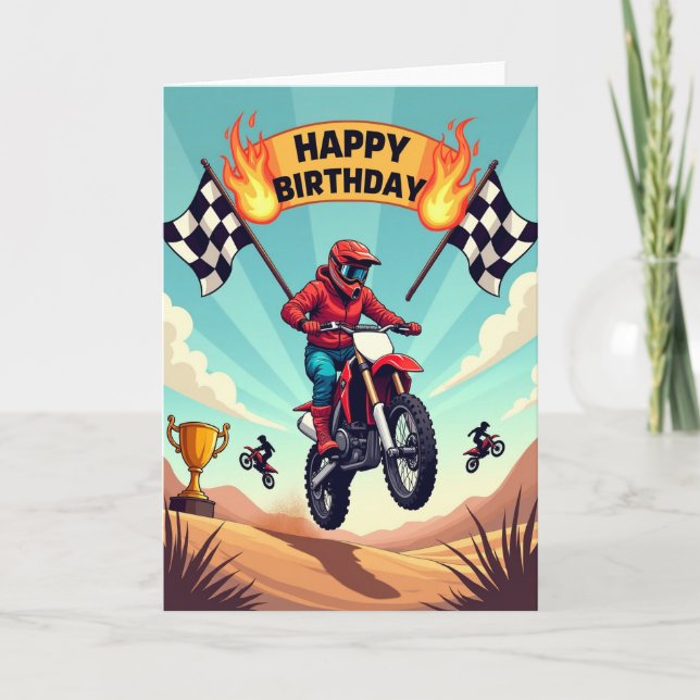 Carte d'anniversaire Action Rider (Devant)