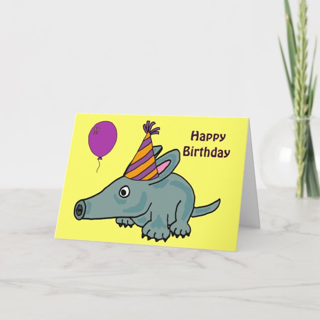 Carte d'anniversaire AD- Aardvark (Devant)