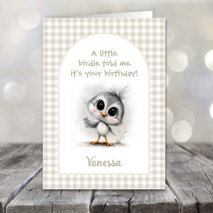 Carte d'anniversaire Adorable Oiseau Bébé