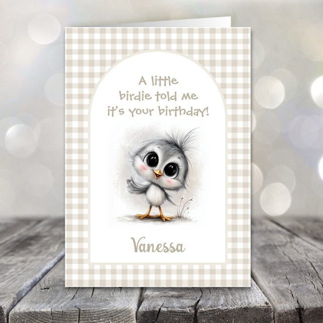 Carte d'anniversaire Adorable Oiseau Bébé (Créateur téléchargé)