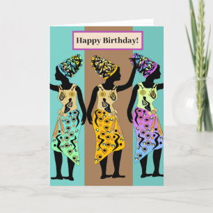 Carte d'anniversaire Afro African Nubian Art perso