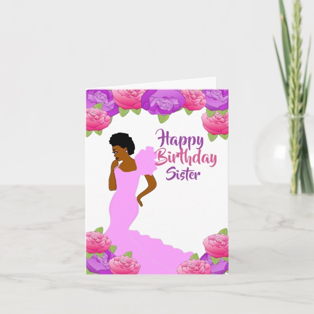 Carte d'anniversaire afro-américaine Fly Sister (Devant)
