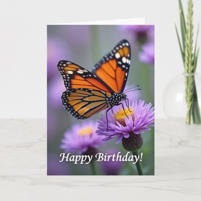 Carte d'anniversaire ailée adorable (Devant)
