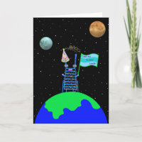 Carte d'anniversaire Alien joyeuse par Jo Images