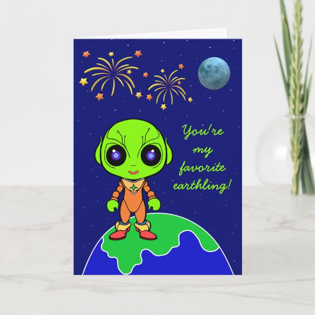 Carte d'anniversaire Alien nouvelle par Jo Images (Devant)