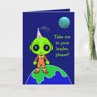 Carte d'anniversaire alien satirique par Jo Images
