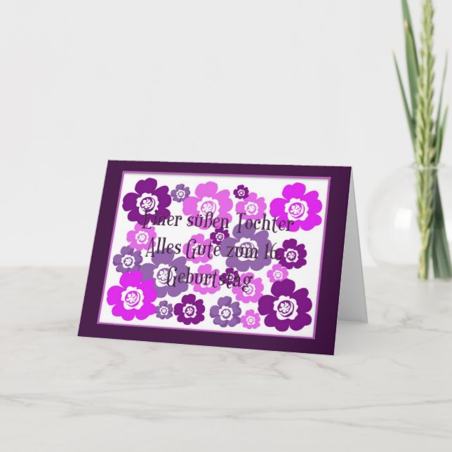 Carte d'anniversaire allemande pour le 16e anniver (Devant)