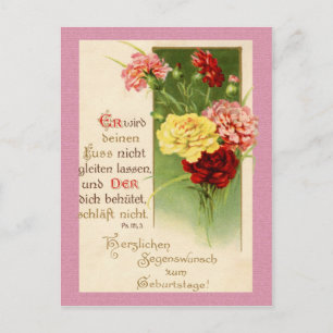 Carte d'anniversaire allemande vintage - Psaume 12