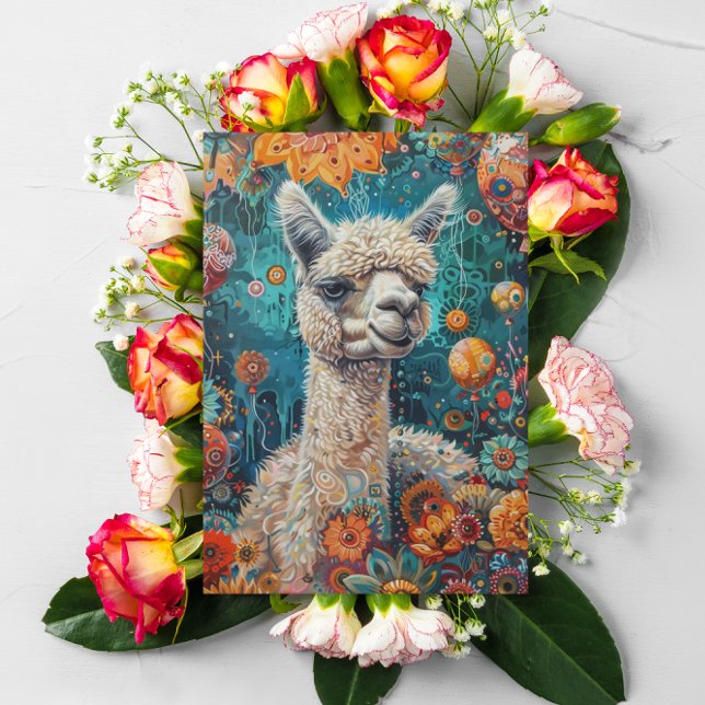 Carte d'Anniversaire Alpaca Whimsical (Créateur téléchargé)