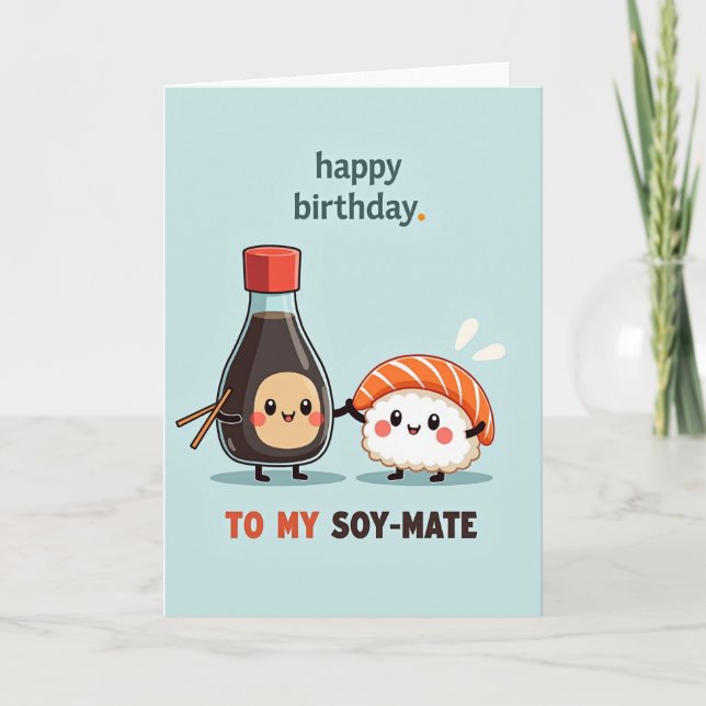 Carte d'anniversaire ami bouteille douce (Devant)