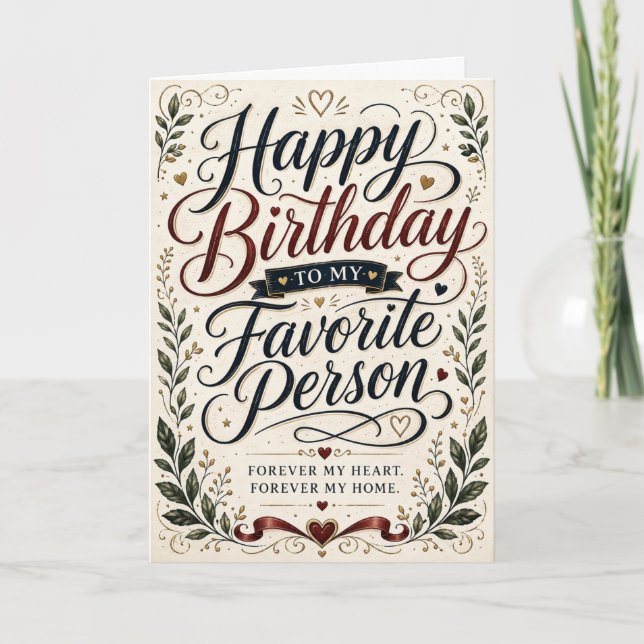 Carte d'anniversaire amour pour mari à lettres man (Devant)