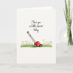 Carte d'anniversaire amour tondeuse aquarelle