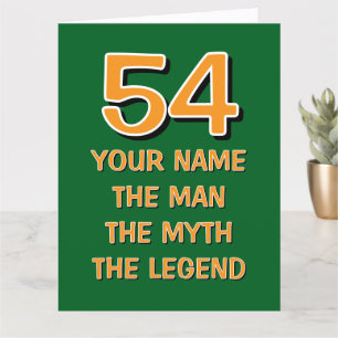 Carte d'anniversaire amusante 54 ans   L'homme myt