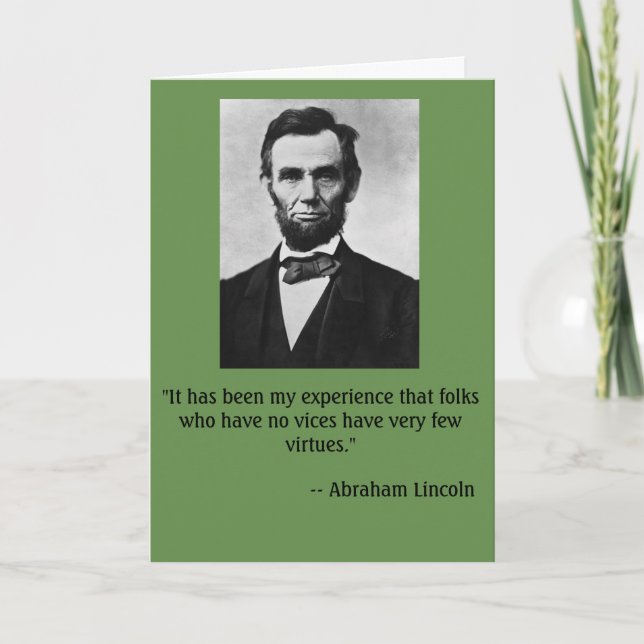 Carte d'anniversaire amusante avec Abe Lincoln (Devant)