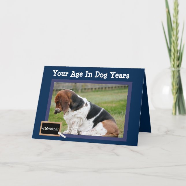 Carte d'anniversaire amusante avec Basset Hound (Devant)