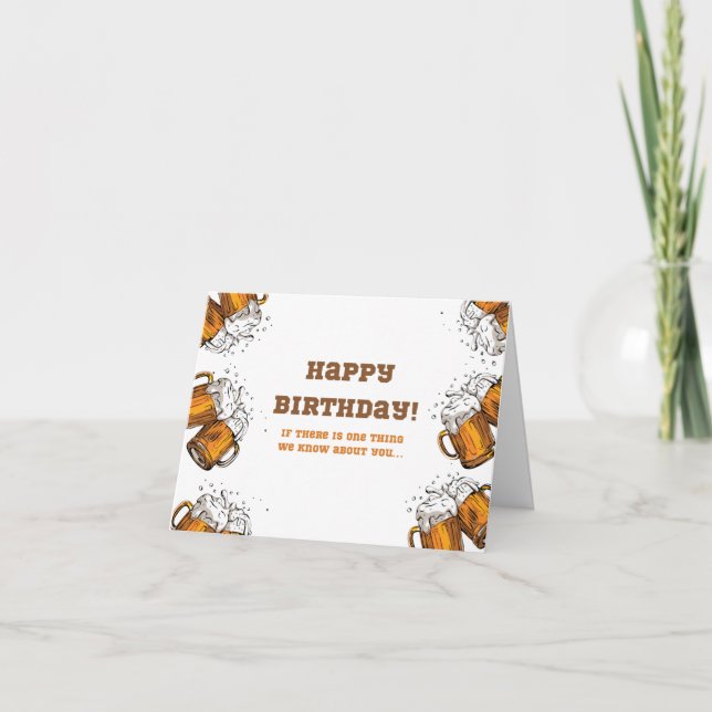 Carte d'anniversaire amusante - Bière (Devant)