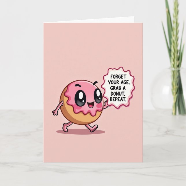 Carte d'anniversaire amusante en forme de donut (Devant)