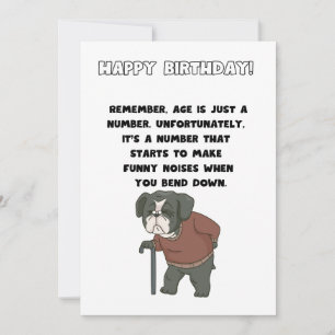 Carte d'anniversaire amusante - L'âge n'est qu'un 