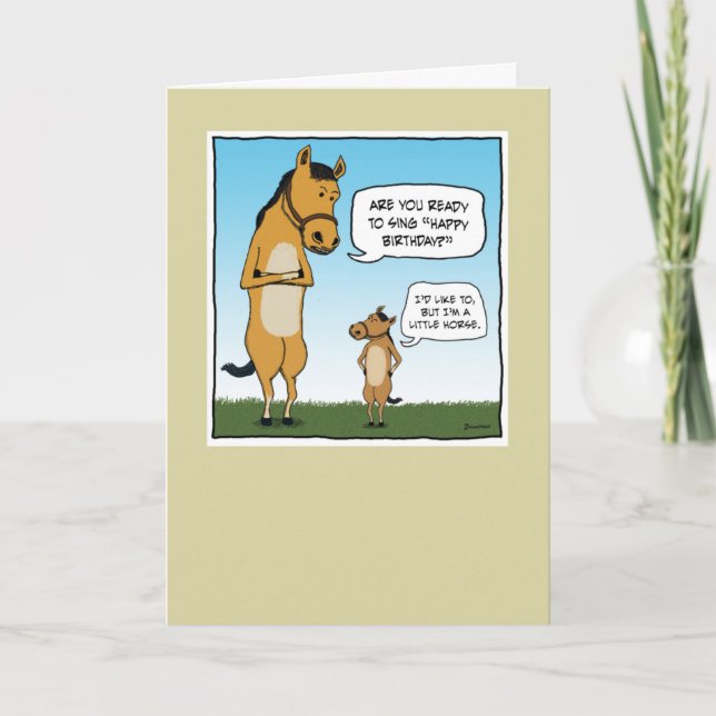 Carte d'anniversaire amusante : Little Horse (Devant)
