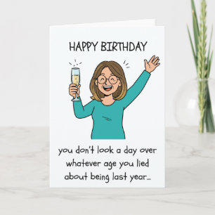 Carte d'anniversaire amusante - Mensonge à l'âge