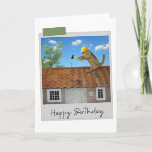 Carte d'anniversaire amusante pour le chat sur le