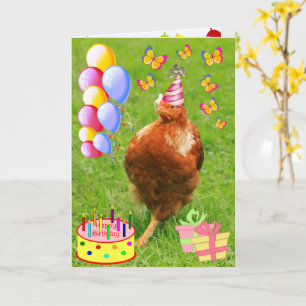 Carte d'anniversaire amusante pour le poulet de fê