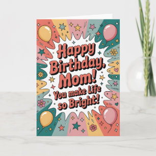 Carte d'anniversaire amusante pour maman - Rétro c