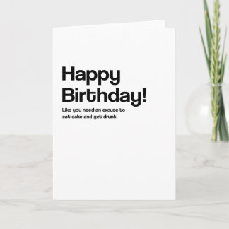 Carte d'anniversaire amusante pour manger un gâtea