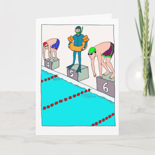 Carte d'anniversaire amusante pour Novice Swimmer (Devant)