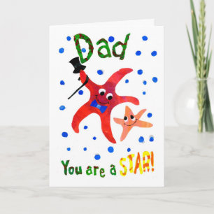 Carte d'anniversaire amusante pour papa : Starfish