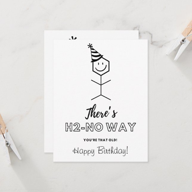 Carte d'anniversaire amusante pour un chimiste vie (Devant/Arrière en situation)
